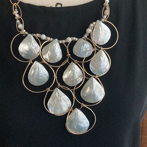 Capiz Shell Necklace Goldtone Wire